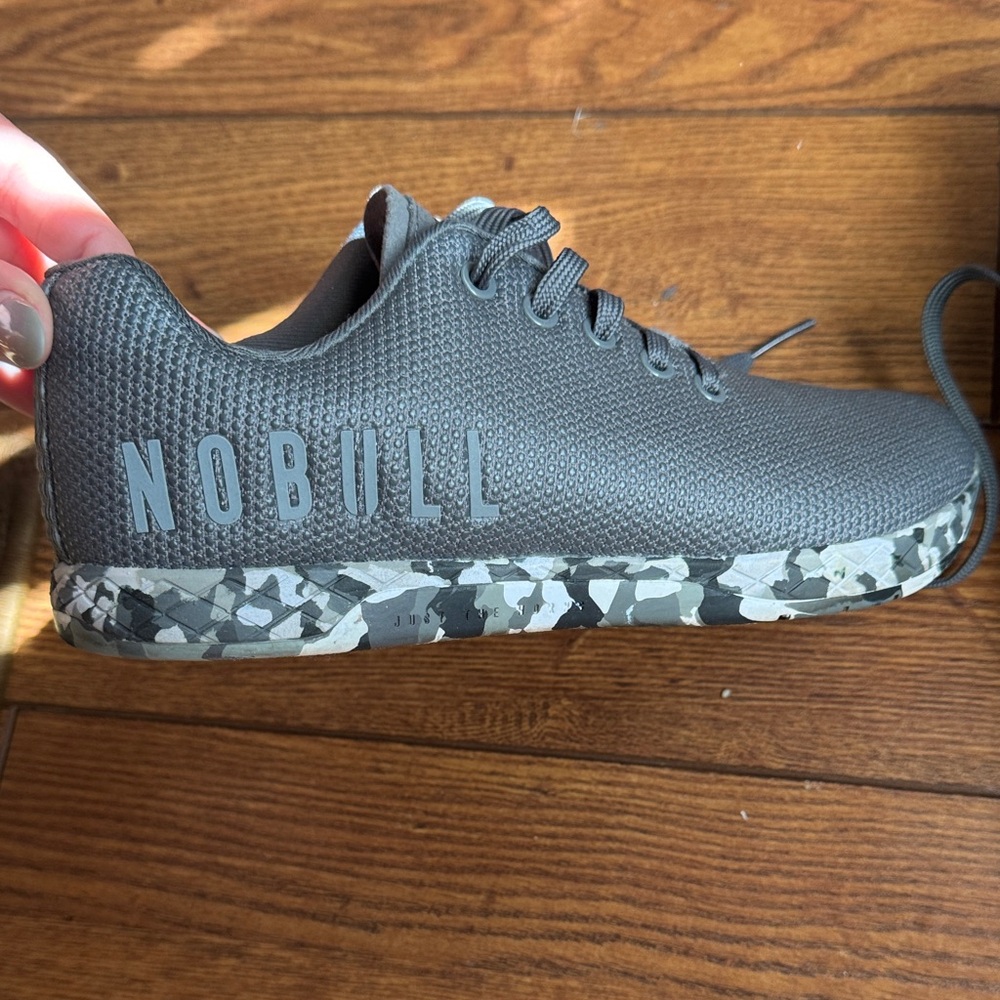 NOBULL Gray Low-Top Training Sneakers with Camouflage Sole